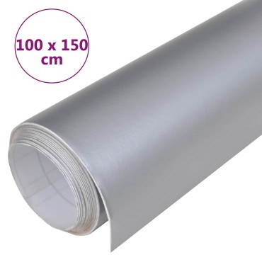 vidaXL Μεμβράνη Αυτοκινήτου Ασημί Ματ 100 x 150 εκ.