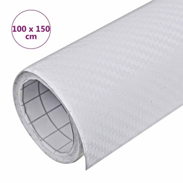 vidaXL Μεμβράνη Αυτοκινήτου 3D Λευκή 100 x 150 εκ.