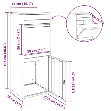 vidaXL Θυρίδα Πακέτων Ασημί 47,5 x 38 x 59 εκ. Επικαλυμμένος Χάλυβας