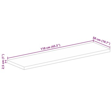 vidaXL Επιφάνεια Τραπεζιού Ορθογώνια 110x50x2,5cm Ανακυκλωμένο Ξύλο 1 τεμ.
