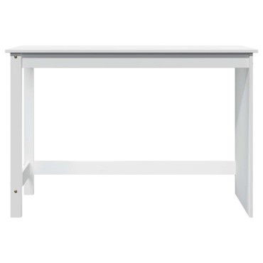 vidaXL Γραφείο Λευκό 112x50x75cm Στερεό ξύλο πεύκου 1 τεμ.