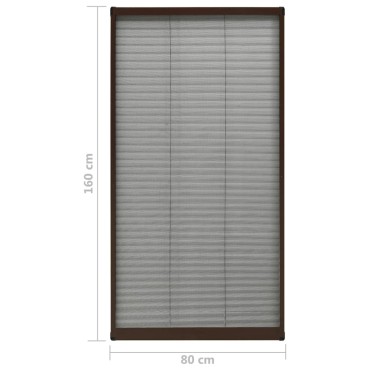 vidaXL Σήτα Παραθύρου Πλισέ Καφέ 80 x 160 εκ. από Αλουμίνιο