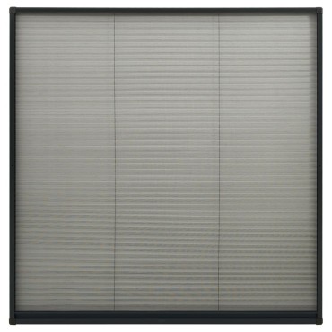 vidaXL Σήτα Παραθύρου Πλισέ Ανθρακί 120 x 120 εκ. από Αλουμίνιο