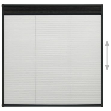 vidaXL Σήτα Παραθύρου Πλισέ Ανθρακί 120 x 120 εκ. από Αλουμίνιο