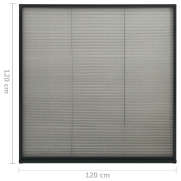 vidaXL Σήτα Παραθύρου Πλισέ Ανθρακί 120 x 120 εκ. από Αλουμίνιο