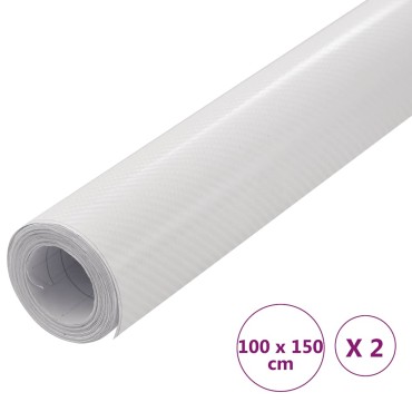 vidaXL Μεμβράνες Αυτοκινήτου 4D 2 τεμ. Λευκές 100 x 150 εκ.