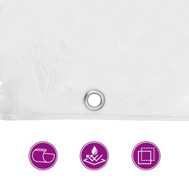 vidaXL Σαφής μουσαμάς με οπές 1x5 m PVC