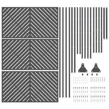 vidaXL Οθόνη Ιδιωτικότητας 100x50x180cm Ατσάλι Ανθρακί
