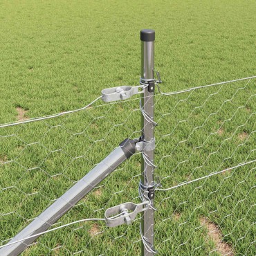vidaXL Εξαγωνική Φράχτη με Στύλο 25x1 m Γαλβανισμένος Χάλυβας Ασημί