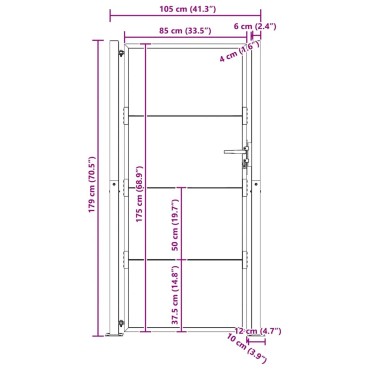 vidaXL Πόρτα Κήπου 100x175 εκ. από Ατσάλι Corten