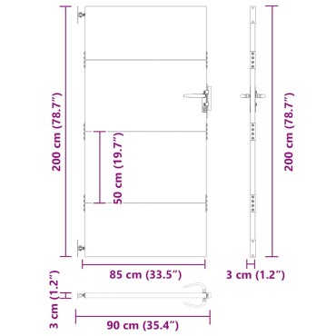 vidaXL Πόρτα Κήπου 85x200 εκ. από Ατσάλι Corten