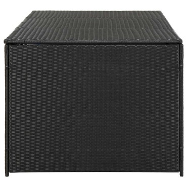 vidaXL Κουτί Αποθήκευσης Κήπου Μαύρο 180x90x70cm από Συνθετικό Ρατάν 1 τεμ.