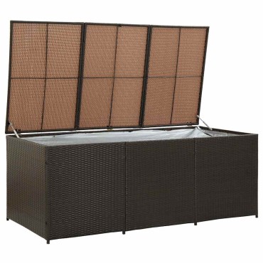vidaXL Κουτί Αποθήκευσης Κήπου Καφέ 180x90x70cm από Συνθετικό Ρατάν 1 τεμ.