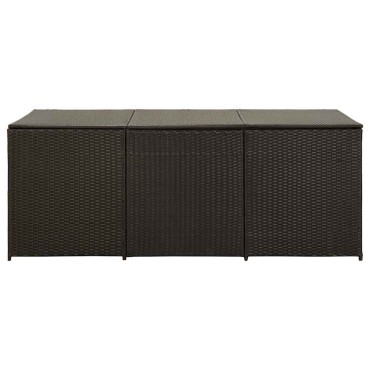 vidaXL Κουτί Αποθήκευσης Κήπου Καφέ 180x90x70cm από Συνθετικό Ρατάν 1 τεμ.