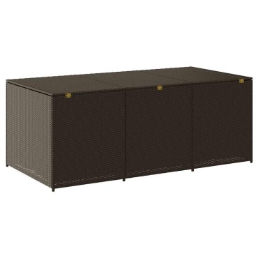 vidaXL Κουτί Αποθήκευσης Κήπου Καφέ 180x90x70cm από Συνθετικό Ρατάν 1 τεμ.