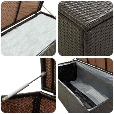 vidaXL Κουτί Αποθήκευσης Κήπου Καφέ 180x90x70cm από Συνθετικό Ρατάν 1 τεμ.