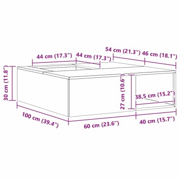 vidaXL Φωτιά Μαύρο 100 x 100 x 30 cm Ατσάλι Σκληρυθέν στον Αέρα