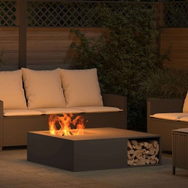 vidaXL Φωτιά Μαύρο 100 x 100 x 30 cm Ατσάλι Σκληρυθέν στον Αέρα