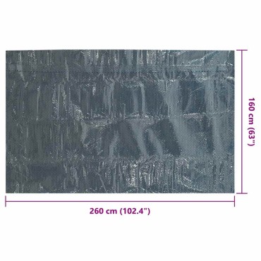 vidaXL Κάλυμμα Πισίνας Ηλιακό Μαύρο/Μπλε 260x160 εκ. από Πολυαιθυλένιο