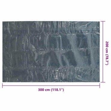 vidaXL Κάλυμμα Πισίνας Ηλιακό Μαύρο/Μπλε 300x200 εκ. από Πολυαιθυλένιο