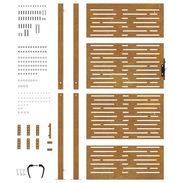 vidaXL Πόρτα Κήπου Τετράγωνη 100 x 175 εκ. από Ατσάλι Corten