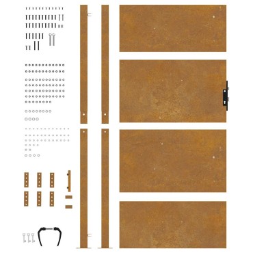 vidaXL Πόρτα Κήπου 100x200 εκ. από Ατσάλι Corten