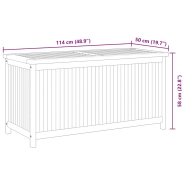 vidaXL Μπαούλο Κήπου 114x50x58cm από Μασίφ Ξύλο Teak 1 τεμ.