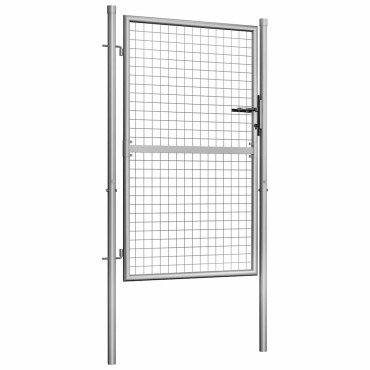 vidaXL Πόρτα Κήπου Ασημί 100x125 εκ. από Γαλβανισμένο Ατσάλι
