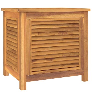 vidaXL Μπαούλο Αποθήκευσης Κήπου με Τσάντα 60x50x58cm Μασίφ Ξύλο Teak 1 τεμ.