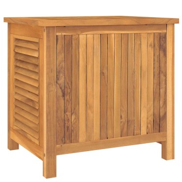 vidaXL Μπαούλο Αποθήκευσης Κήπου με Τσάντα 60x50x58cm Μασίφ Ξύλο Teak 1 τεμ.