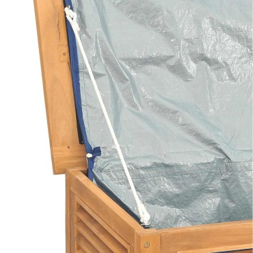 vidaXL Μπαούλο Αποθήκευσης Κήπου με Τσάντα 60x50x58cm Μασίφ Ξύλο Teak 1 τεμ.