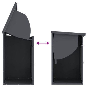 vidaXL Θυρίδα Πακέτων με αποθήκευση Ανθρακί 47,5 x 38 x 59 εκ. Ατσάλι