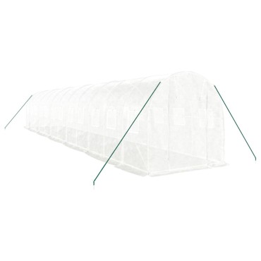 vidaXL Θερμοκήπιο με Ατσάλινο Πλαίσιο Λευκό 24 μ² 12 x 2 x 2 μ.