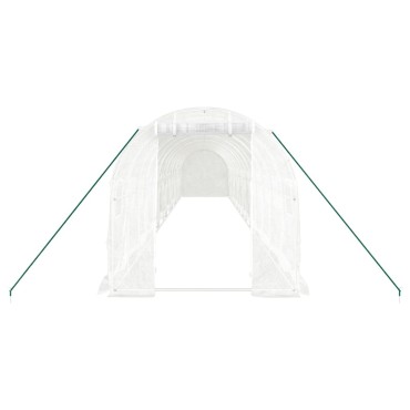 vidaXL Θερμοκήπιο με Ατσάλινο Πλαίσιο Λευκό 28 μ² 14 x 2 x 2 μ.