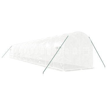 vidaXL Θερμοκήπιο με Ατσάλινο Πλαίσιο Λευκό 28 μ² 14 x 2 x 2 μ.