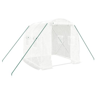 vidaXL Θερμοκήπιο με Ατσάλινο Πλαίσιο Λευκό 4 μ² 2 x 2 x 2 μ.