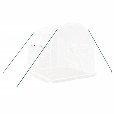 vidaXL Θερμοκήπιο με Ατσάλινο Πλαίσιο Λευκό 4 μ² 2 x 2 x 2 μ.