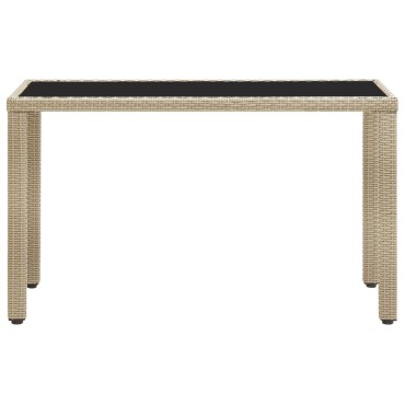 vidaXL Τραπέζι Κήπου Μπεζ 123x60x74cm από Συνθετικό Ρατάν 1 τεμ.