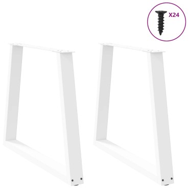 vidaXL Πόδια Τραπεζαρίας Σχήματος V 2 τεμ. Λευκά 70x(72-73,3)cm Ατσάλι