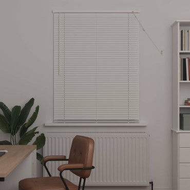 vidaXL Βενετσιάνικη Σκίαση Λευκός 150 x 90 cm 25 mm PVC