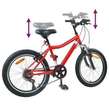vidaXL Παιδικό Ποδήλατο 24 ίντσες 6-Speed για 8-12 ετών Κόκκινο