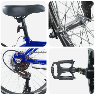 vidaXL Παιδικό Ποδήλατο 24 ίντσες 6-Speed για 8-12 ετών Σκούρο Μπλε