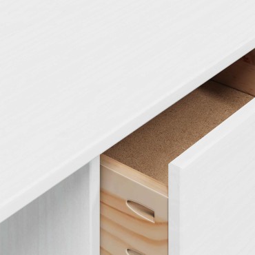 vidaXL Γραφείο με Συρτάρια HILL Λευκό 100x45x74cm Στερεό πεύκο 1 τεμ.