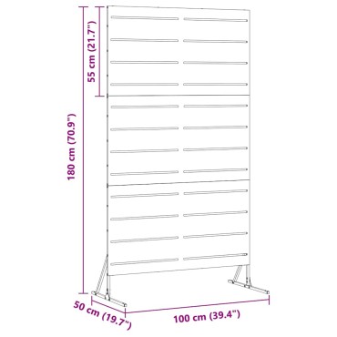 vidaXL Οθόνη Ιδιωτικότητας 100x50x180cm Γαλβανισμένος Χάλυβας