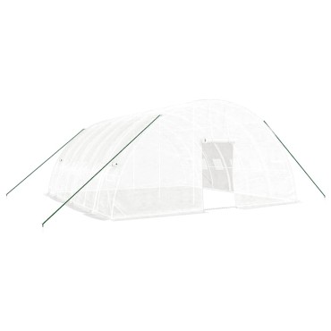 vidaXL Θερμοκήπιο με Ατσάλινο Πλαίσιο Λευκό 36 μ² 6 x 6 x 2,85 μ.