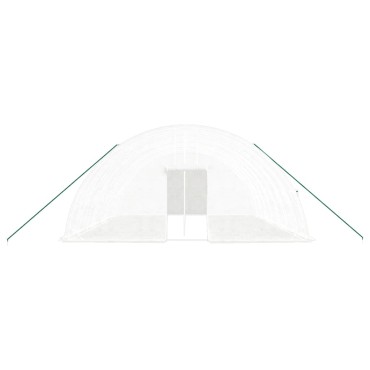 vidaXL Θερμοκήπιο με Ατσάλινο Πλαίσιο Λευκό 48 μ² 8 x 6 x 2,85 μ.