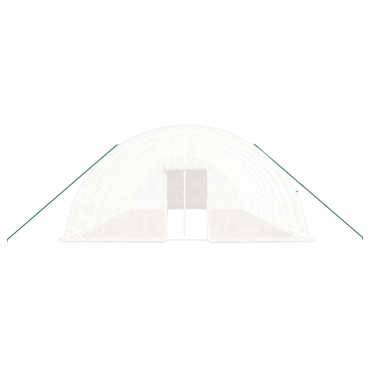 vidaXL Θερμοκήπιο με Ατσάλινο Πλαίσιο Λευκό 72 μ² 12 x 6 x 2,85 μ.
