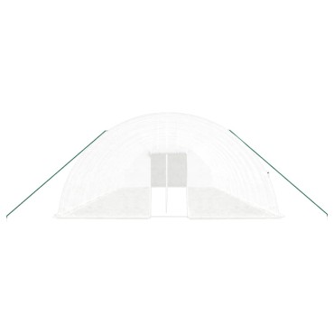 vidaXL Θερμοκήπιο με Ατσάλινο Πλαίσιο Λευκό 84 μ² 14 x 6 x 2,85 μ.
