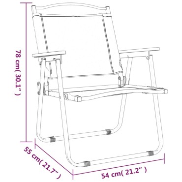 vidaXL Καρέκλες Κάμπινγκ 2 τεμ. Μπεζ 54x55x78cm Ύφασμα Oxford