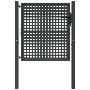 vidaXL Πόρτα Κήπου Ανθρακί 100x100 εκ. Ατσάλι